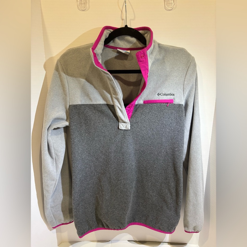 Columbia Gray Fleece Quarter Zip Pullover - ladies Small